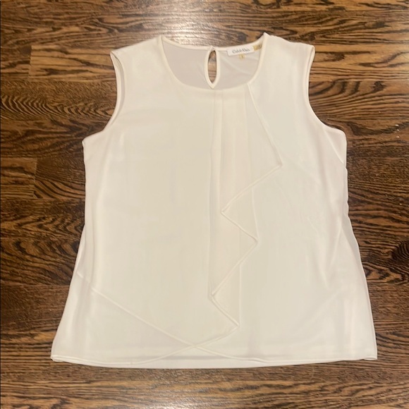 Calvin Klein Women's White Sleeveless Blouse - Picture 1 of 7